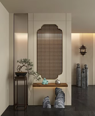 New Chinese porch partition 3d model