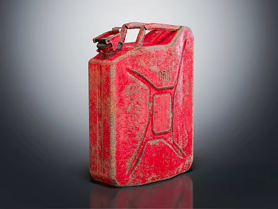 Red Plastic Fuel Can Storage Container With Handle For Household Liquid Use 3d model