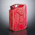 Red Plastic Fuel Can Storage Container With Handle For Household Liquid Use 3d model