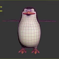 Cartoon Penguin Character With Black And White Body Orange Beak And Open Wings