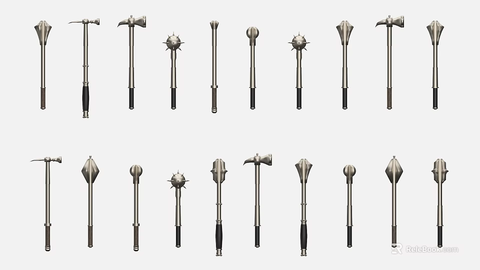 Game and Movie Characters Weapon Props With Various Designed Hammers and Tools 3d model