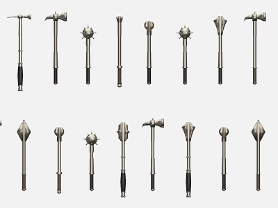 European-style Cold Weapon Sword Axe Weapon Game Props 3d model