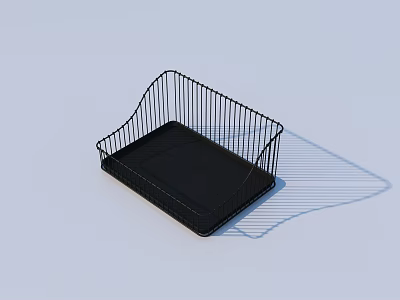 Modern Black Metal Wire Tray for Daily Use Desktop Storage Organizer 3d model