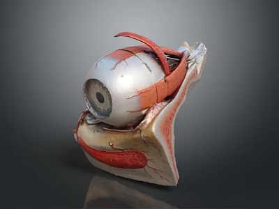 Detailed 3D Anatomical Eyeball Model With Muscles And Tissue Structure 3d model