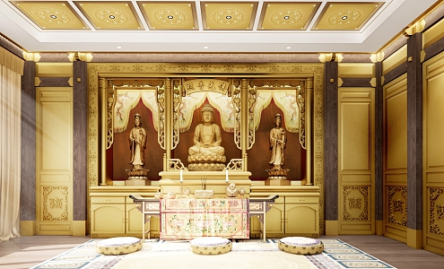 Chinese Buddhist Hall 3d model