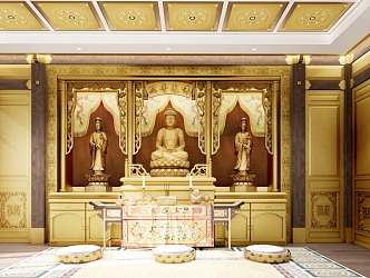 Chinese Buddhist Hall 3d model