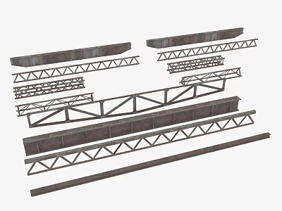 Metal Construction Trusses And Steel Beams For Building Projects 3d model