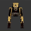 Yellow Robotic Dog With Mechanical Legs And Advanced Design Structure