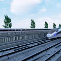 Modern high-speed rail high-speed rail EMU 3d model
