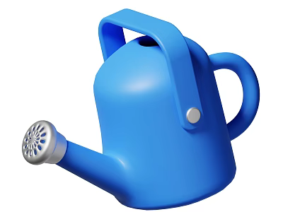 Blue Watering Can Decorative Ornament With Modern Design For Home Decor 3d model