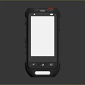 Rugged Smartphone With Large Screen Black Body And Orange Buttons Design 3d model
