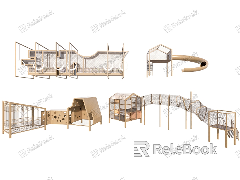 Children's Play Equipment Log Equipment Crawl Trestle Children's Slide model