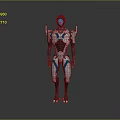 Futuristic Game Movie Character With Blue And White Mechanical Armor Design