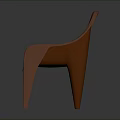 Modern Brown Plastic Chair With Ergonomic Backrest Armrests Textured Surface And Sturdy Legs