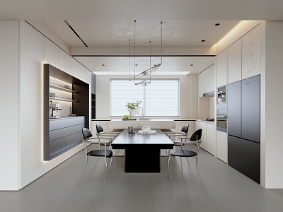 Minimalist Open Kitchen Dining Room model