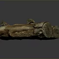Natural Wood Logs With Rough Bark Texture Stacked In Rustic Scene 3d model
