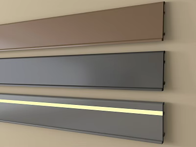 Wall Mounted Decorative Lines in Brown Gray and Yellow Stripe Design for Home Decor 3d model