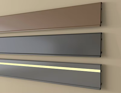 Wall Mounted Decorative Lines in Brown Gray and Yellow Stripe Design for Home Decor 3d model