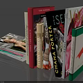 Stacked Books And Magazines With Colorful Covers And Fashion Lifestyle
