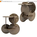 Modern Side Table With Metallic Circular Tiered Design And Minimalist Structure