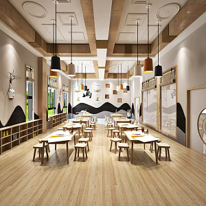 Nordic Children's Group Art Room Kindergarten Art Room 3d model