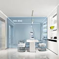 Modern Bright Beauty Hair Salon Interior With Round Ceiling Lights Reception Desk And Product Displays