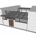 Modern Patio Awning With Transparent Roof And Support Structure For Outdoor Terrace