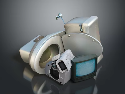 Metallic Mechanical Components With Assorted Industrial Gear Parts And Casing 3d model