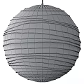 Cream Colored Pleated Paper Lantern Round Chandelier for Home Decor Lighting