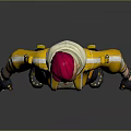 3D Game Character With Pink Hair Yellow Hoodie Dark Pants Yellow Boots And Gloves