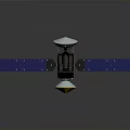Spacecraft with Solar Panels Dish Antenna Black Body and Yellow Component for Space Exploration