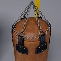 Professional Boxing Training Equipment With Hanging Punch Bags Yellow Stands And Display Cabinet
