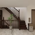 Modern Open Living Dining Room Interior With Marble Floor Chandelier Sofa Dining Table TV Wall