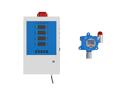Commercial Gas Detection Equipment With Digital Display Control Panel And Sensor Alarm 3d model