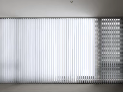 White Vertical Blinds For Modern Interior Window With Soft Natural Light 3d model