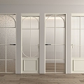 Single-door glass door 3d model