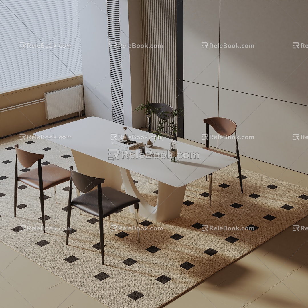 Modern dining table 3d model