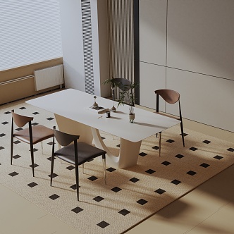 Modern dining table 3d model