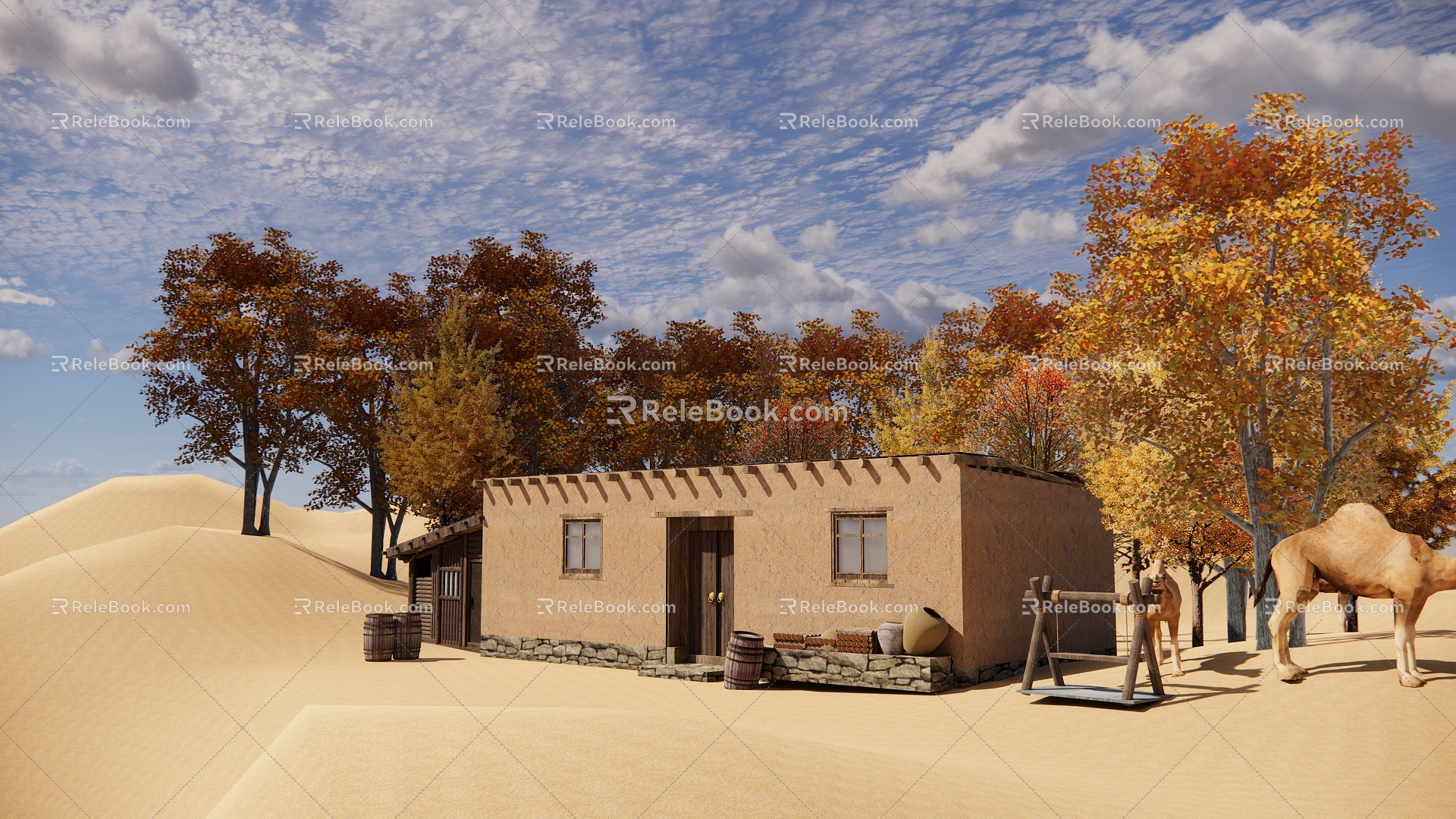 Modern Housing Desert Resident Housing 3d model