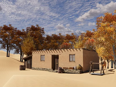 Modern Housing Desert Resident Housing 3d model
