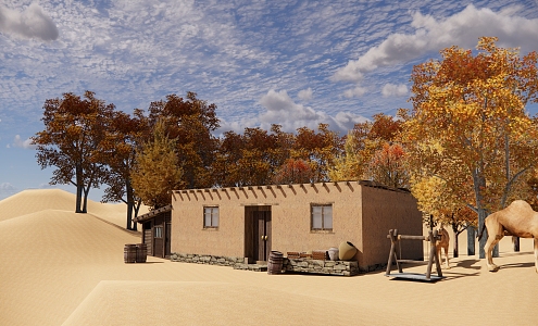 Modern Housing Desert Resident Housing 3d model