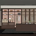Modern Walk-in Closet Interior With Built in Lighting Multiple Cabinets Shelves And Wooden Flooring