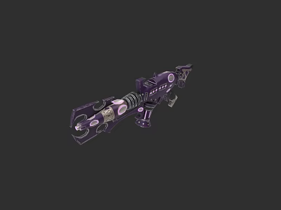 Futuristic Purple Rifle With Intricate Mechanical Structure And Sci Fi Design 3d model
