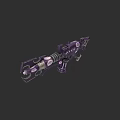 Futuristic Purple Rifle With Intricate Mechanical Structure And Sci Fi Design