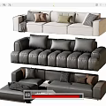 Modern double sofa multiplayer sofa corner sofa 3d model