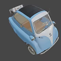 BMW Blue Vintage Micro Car With Classic Retro Design And Compact Body