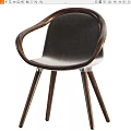 Stylish Modern Leisure Chair With Wooden Armrest And Comfortable Fabric Cushion