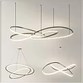 Modern Curved LED Chandelier With Spiral Ring Design For Contemporary Interior Spaces
