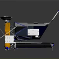3D Satellite Model With Solar Panels Orange Silver Body And Communication Antenna