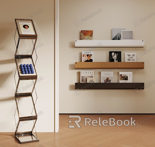 Bookshelf wall-mounted books model